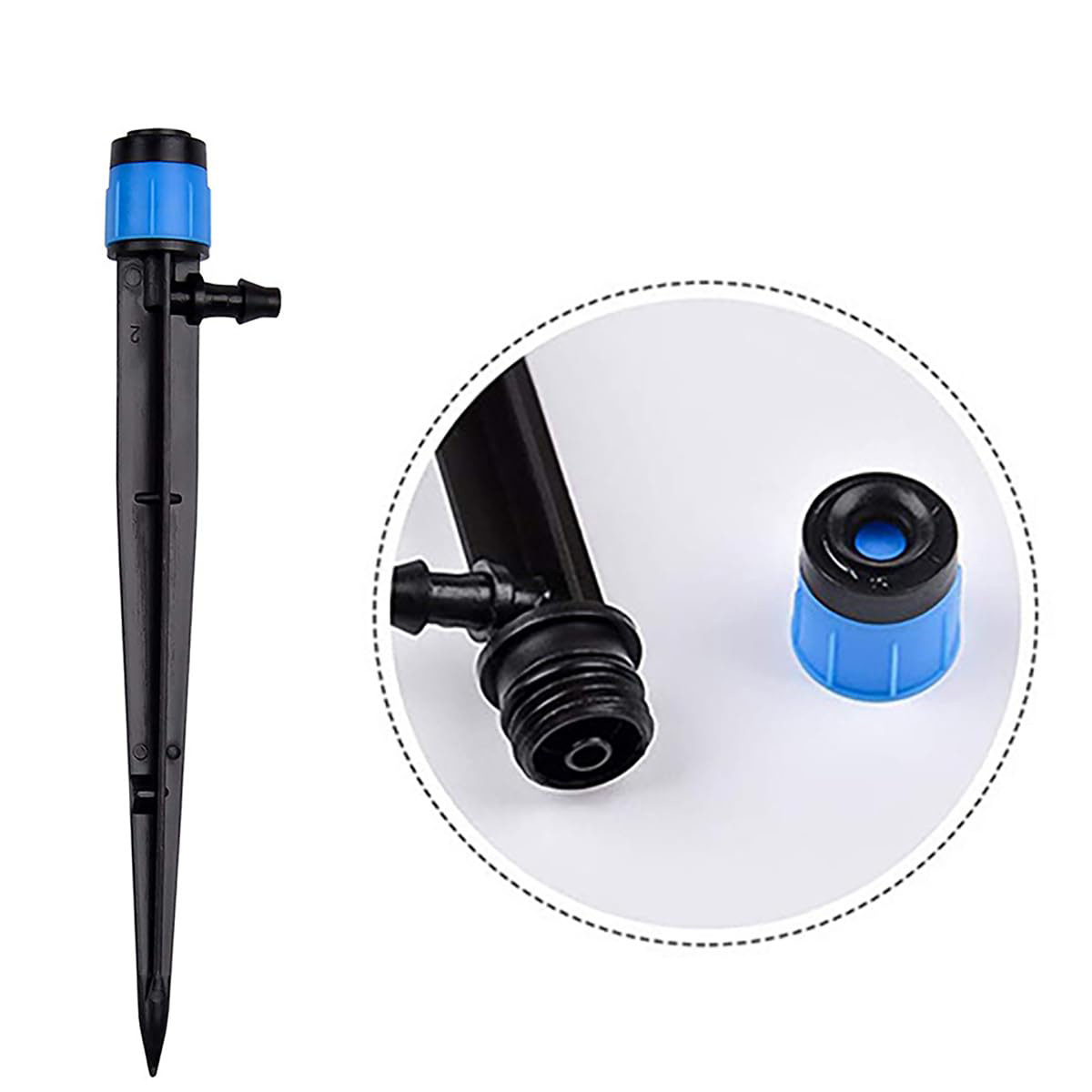 Cabeza de pulverización de inserción de manantial negro de cabeza grande de 28cm Cabeza de pulverización de riego en maceta de jardín de dispersión de círculo completo ajustable de 360 grados