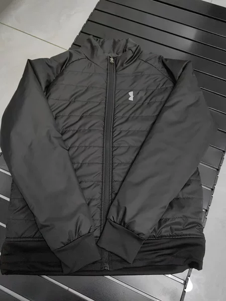 New men's cross-border sports warm stand-up collar jacket, woven long-sleeve zippered reflective lightweight down cotton jacket
