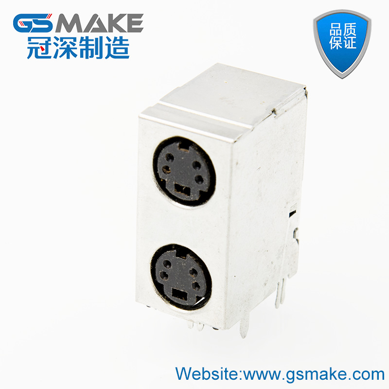 厂家S-Video端子插座卧式直插MINI4芯6芯8芯442双层1*2屏蔽MDC座