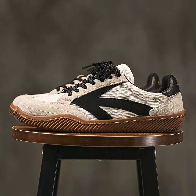 Мужские кроссовки De Xun 2025, новые весенние дышащие американские ретро спортивные кроссовки, мужские повседневные универсальные плоские кроссовки, модные кроссовки
