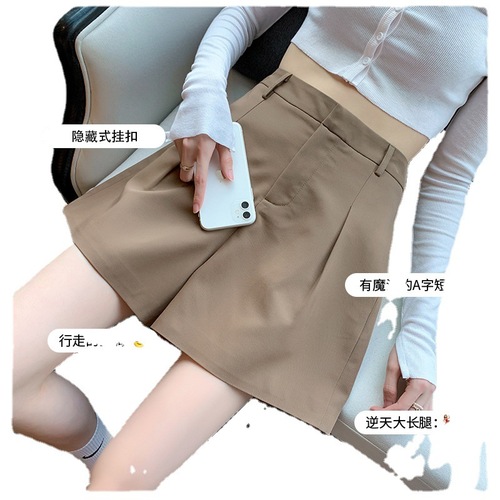 Khaki Suit Shorts Loose Summer Thin Outwear Casual Multi-purpose Slimming High Waist Hot Pants 