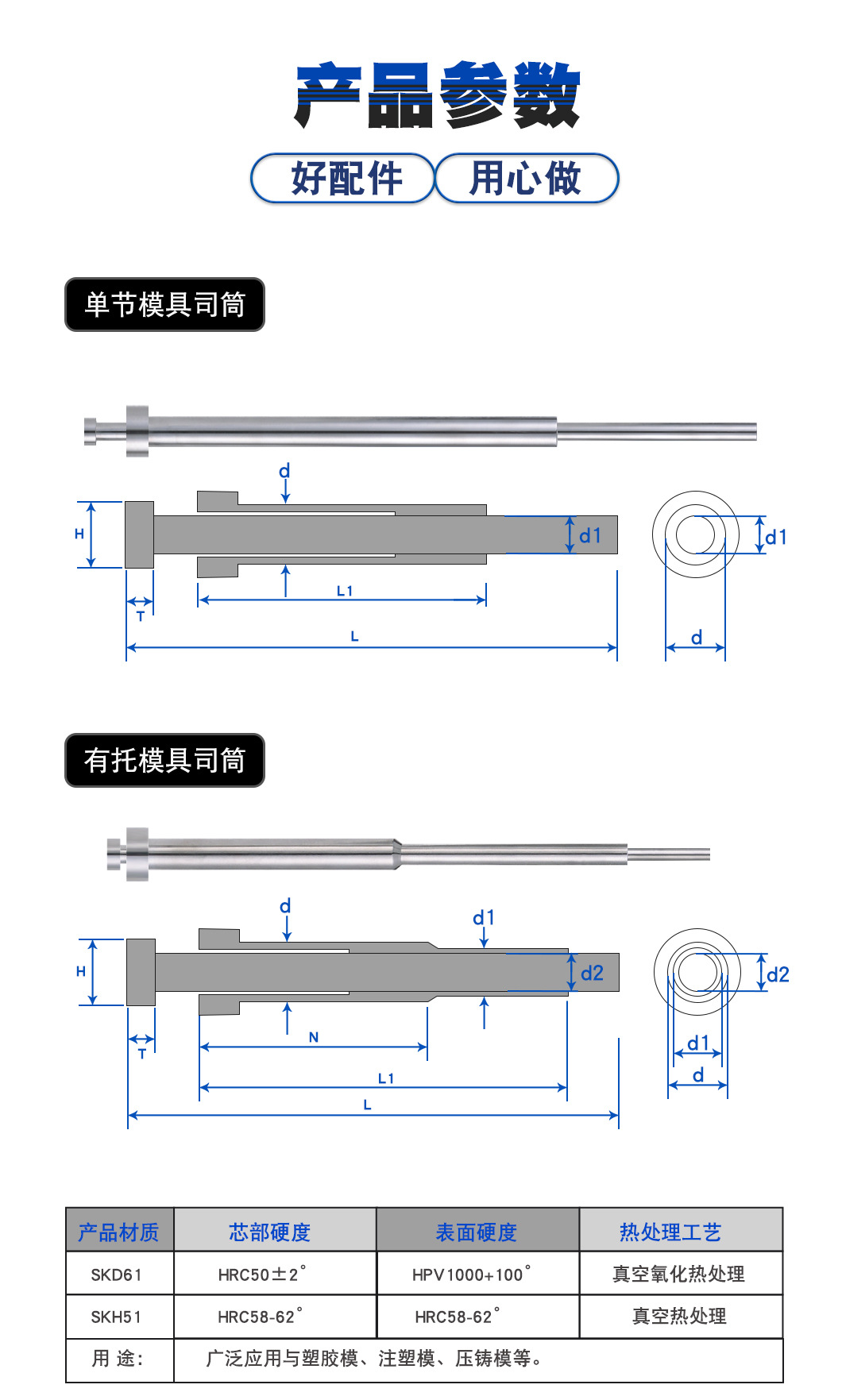司筒塑胶模具配件不锈钢耐热司筒顶针加工sdk61推管套筒司筒针-阿里巴巴