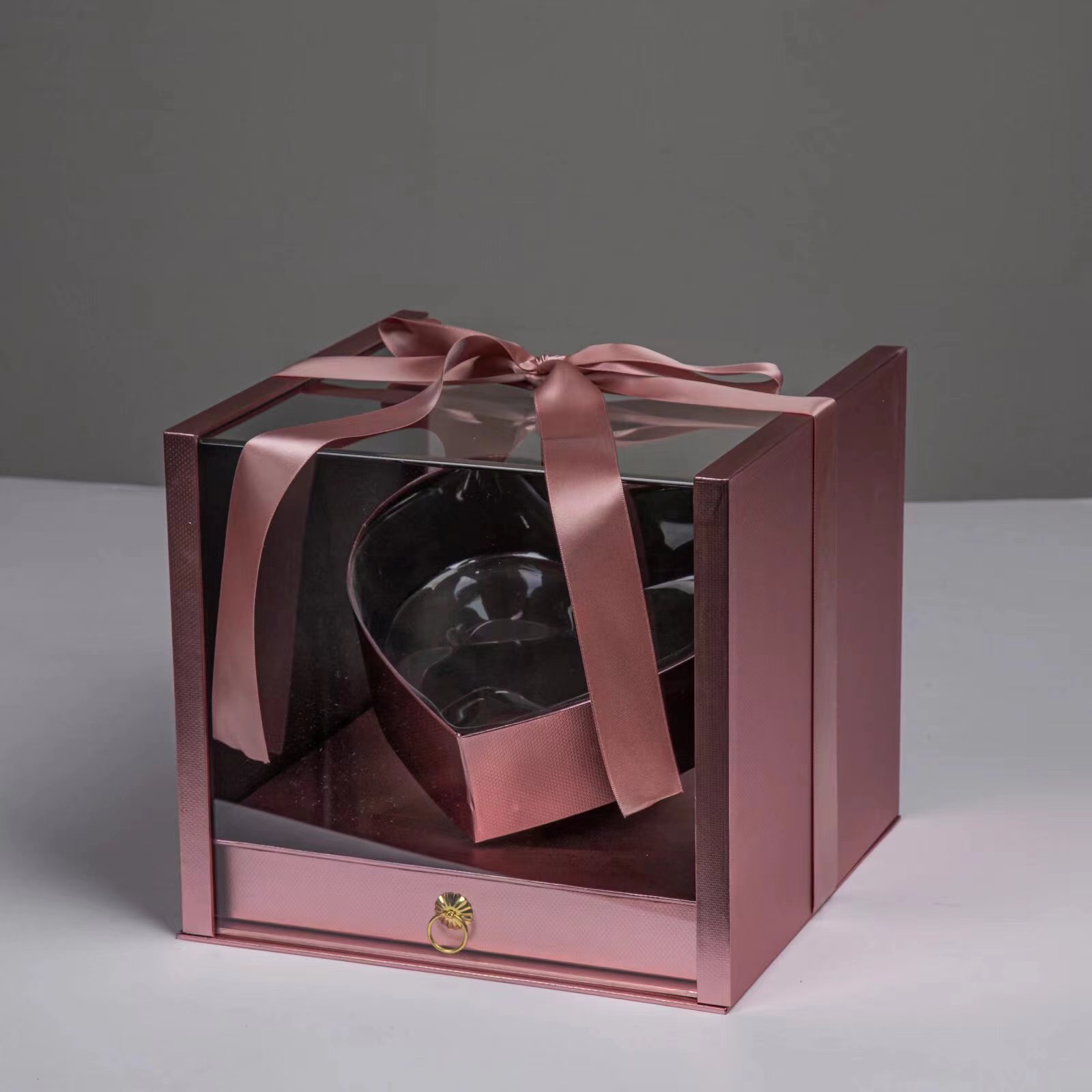 高档亚克力鲜花包装盒 情节礼物 香皂花礼盒520生日礼物包装盒