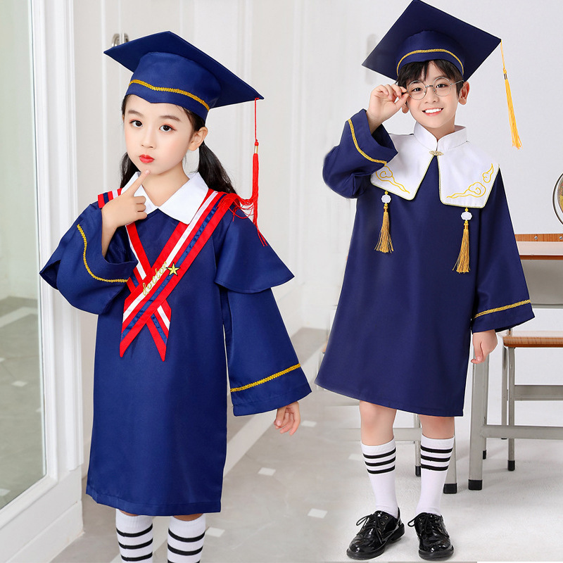 Children's Academic Uniforms, Doctor's Cap, Kindergarten Graduation Photo Outfit, Graduation Gown, Academic Style Seasonal Fashion Show Children's Academic Uniforms, Doctor's Cap, Kindergarten Graduation Photo Outfit, Graduation Gown, Academic Style Seasonal Fashion Show
