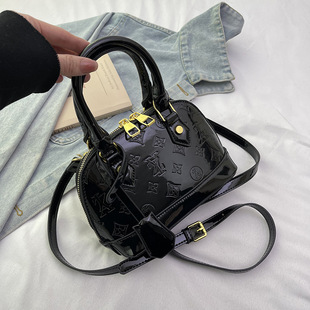 2025 Spring New Retro Printed Casual Shell Bag Simple Texted Commuter Fashion Shoulder Crossbody Bag