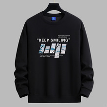 冬装新款圆领加绒卫衣男青少年宽松大码国潮情侣学生长袖潮流男装