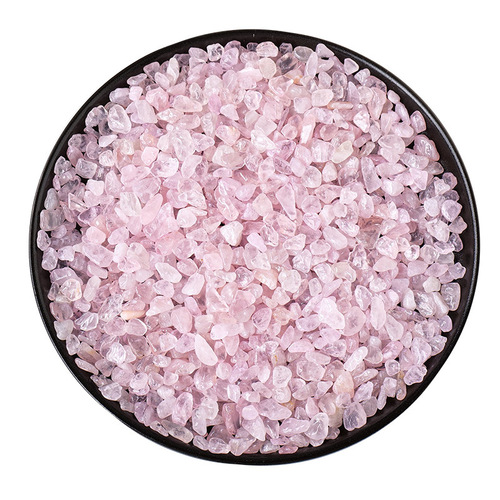 Natural hibiscus crystal powder crystal raw stone gravel pink crystal conformable fish tank flower pot for Buddha demagnetization raw stone gravel wholesale