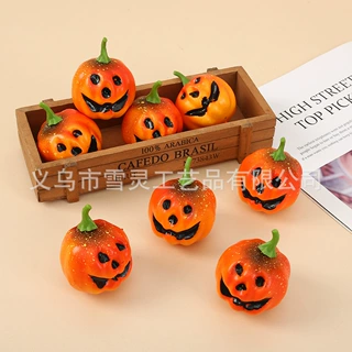 定制跨境仿真小南瓜挂件万圣节幽灵搞怪南瓜装饰配件厂家现货批发