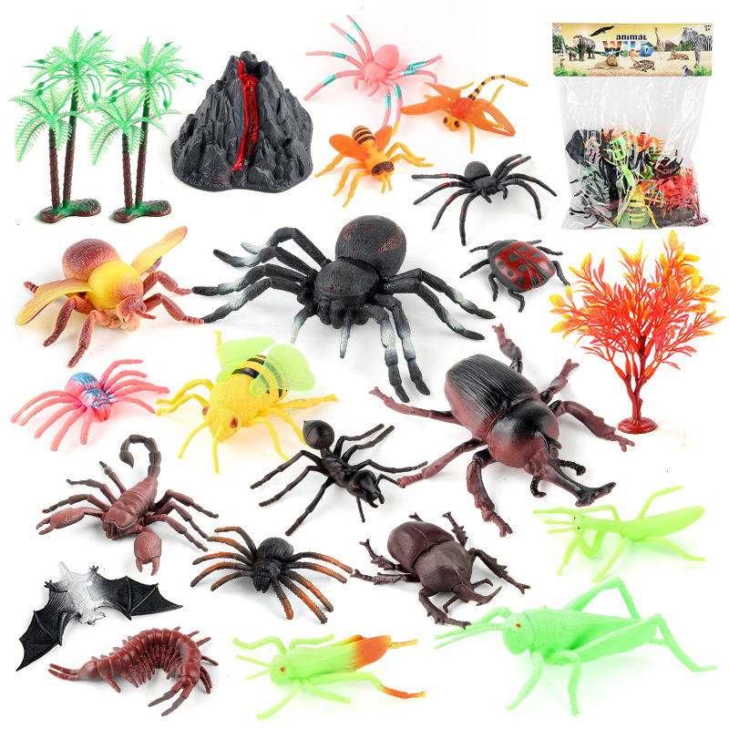 Transfronteriza simulación mini insecto biológico modelo saltamontes araña escarabajo hormiga rana estática decoración traje de juguete