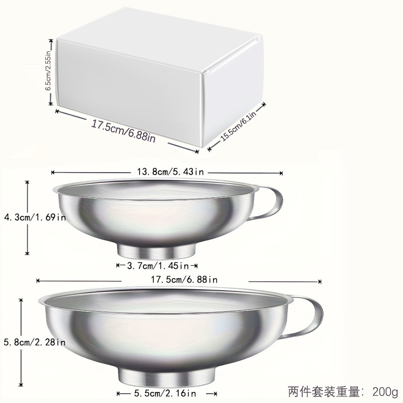 FCM embudos de acero inoxidable amplio embudos de vino embudos de aceite de gran calibre embudos de mermelada embudos de ensalada