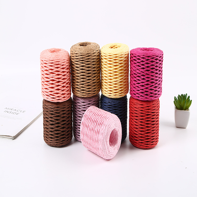 幼儿园手工编织绳 彩色拉菲纸绳 包装带 diy手工编织材料