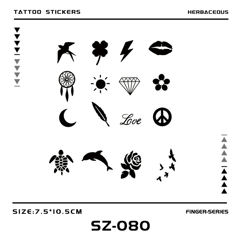 Swallow and Four-Leaf Clover Small Tattoo Stickers for Fingers and Wrists, Juice-Based Herbal, Fresh and Beautiful, Non-Reflective, Realistic Tattoo Color Swallow and Four-Leaf Clover Small Tattoo Stickers for Fingers and Wrists, Juice-Based Herbal, Fresh and Beautiful, Non-Reflective, Realistic Tattoo Color