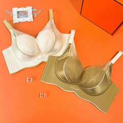 Women's seamless underwear, for petite chests, with push-up and side-breast control, anti-sagging, silk, wireless bra, brand bra, sexy.