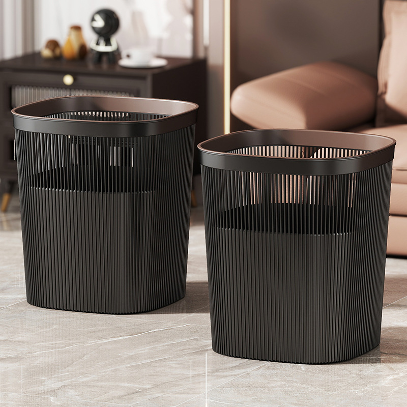 Striped ready-made trash can for home use in bedroom, kitchen, bathroom, living room, toilet, with a thickened large-sized paper waste bin