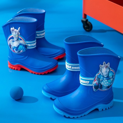 New summer Ultraman Gao Tongyu rain boots Tiga Zeta cartoon waterproof shoes for medium and large children and boys slip-on shoes