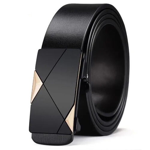 Paul Belt Men's Belt for Middle-aged Youth, Toothless Automatic Clasp, Simulation Leather PU Leather Casual Stylish Universal Batch Distributor