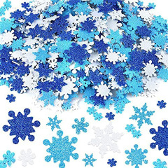 キラキラ雪花シールクリスマス工芸や冬のパーティー装飾用の自己接着雪花泡シール
