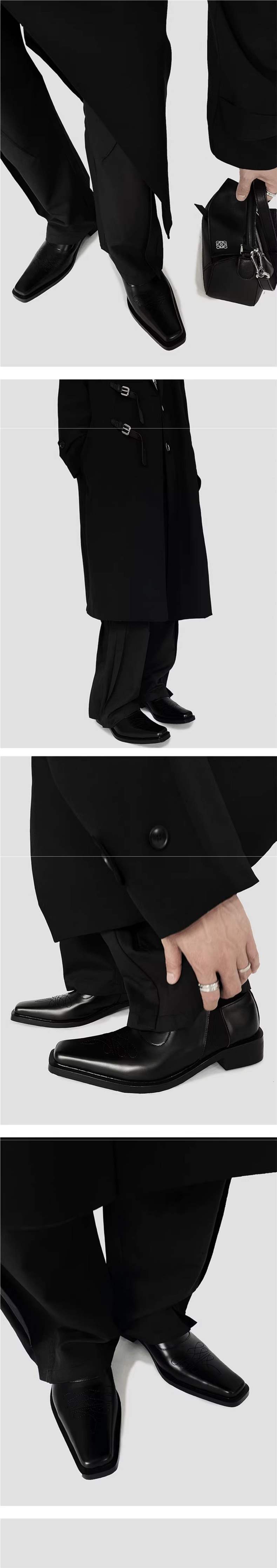 ShoeVault 2025 Niche Pointed Leather British Commuter Men's Height-Increasing New Derby Wizard Slip-On Busins Formal Low-Top_vogvips.com