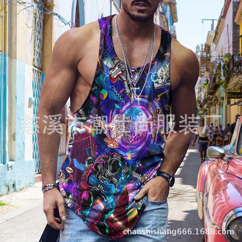 Camiseta sin mangas hombre fitness running verano estilo europeo Venom