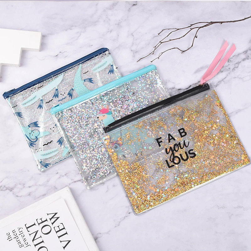 ПВХ молния маленький кошелек Творческий красочные блестки простой интернет знаменитости прозрачный держатель для карт студент портативный блестящий кошелек