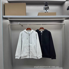 正しいバージョン B's 25ss 新しいチェック柄カットアウトロゴ文字刺繍コットンフード付きスウェットシャツジャケット INS