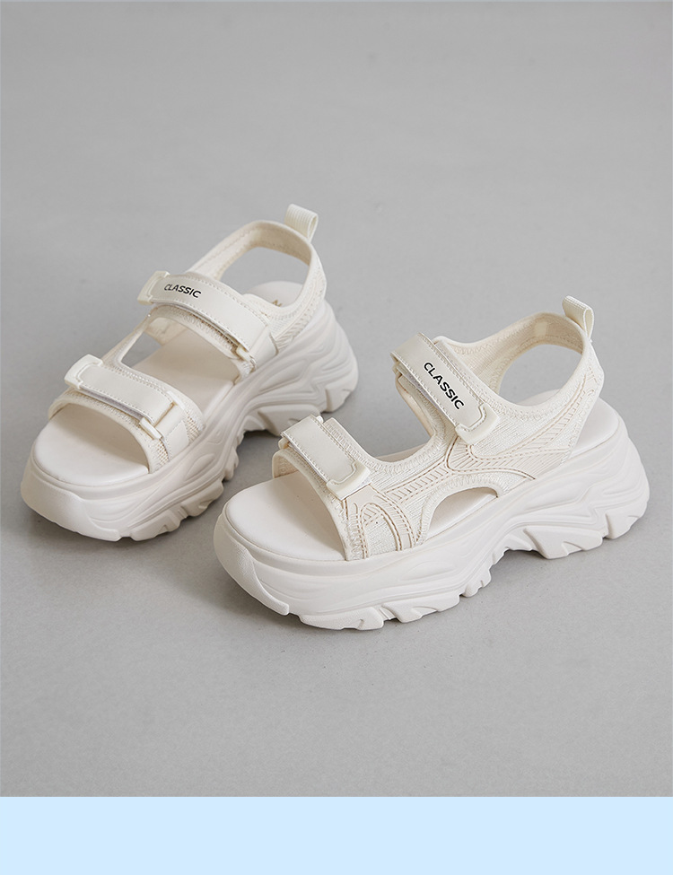 Dép sandal thể thao nữ đế dày quai chữ V dán — G750 màu đen chi tiết 20