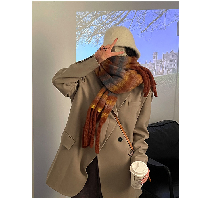 Instagram Coole Atmosphäre ~ Gebürstete Farben für Herbst und Winter Schal Modeartikel Wärme Geschenk Dicke Quasten_voghion.com