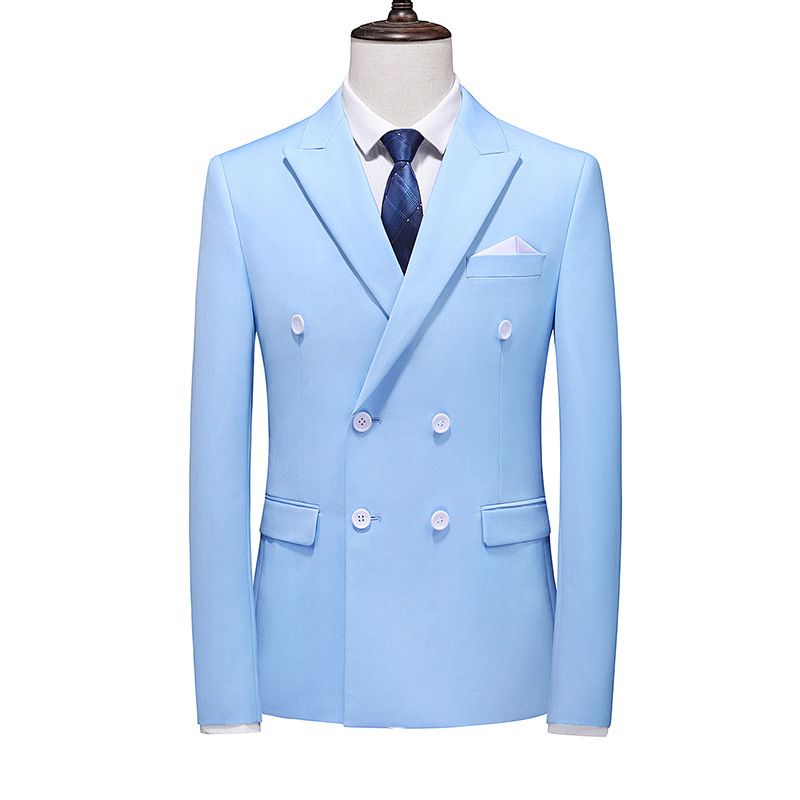 Amazon main push men's hollow-out plus size single West 14 solid color Foreign trade cross-border double-breasted business slim suit Amazon main push men's hollow-out plus size single West 14 solid color Foreign trade cross-border double-breasted business slim suit