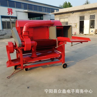 青岛家用柴油机配套125型水稻脱粒机亲四清分离小麦打粒机