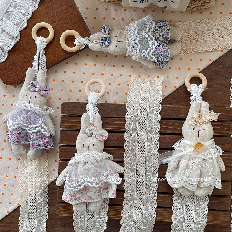 New Korean Style Cute Bunny Floral Skirt Storage Belt Children's Fabric Pendant Girl Lace Room Decoration Pendant