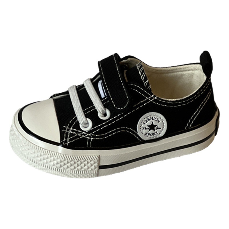 Children's Velcro Canvas Shoes 2026 Autumn New Style Small, Medium and Large Boys and Girls Student Sneakers Soft-Soled Baby Shoes Trendy