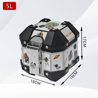 aluminum alloy tail box | Motorcycle trunk - 5l-space-motorcycle-travel-sticker-luxury-lining