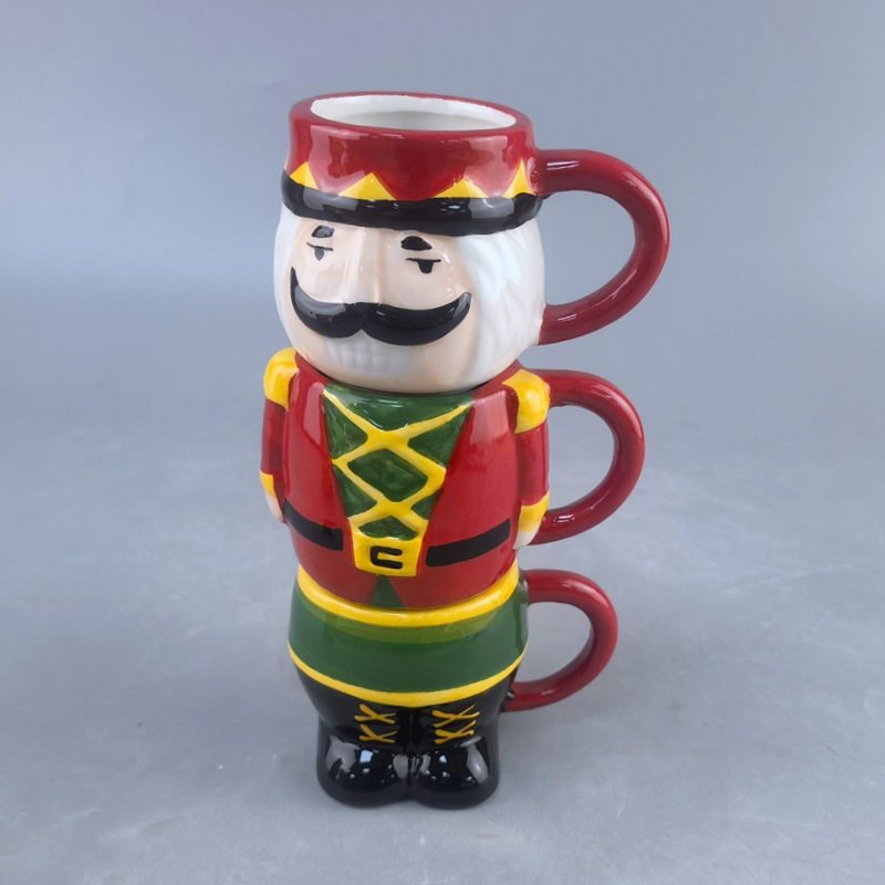 Navidad cerámica plegable taza juego de taza de agua casera taza de marca de taza de niñas con mango de alto valor de cara taza de mousse