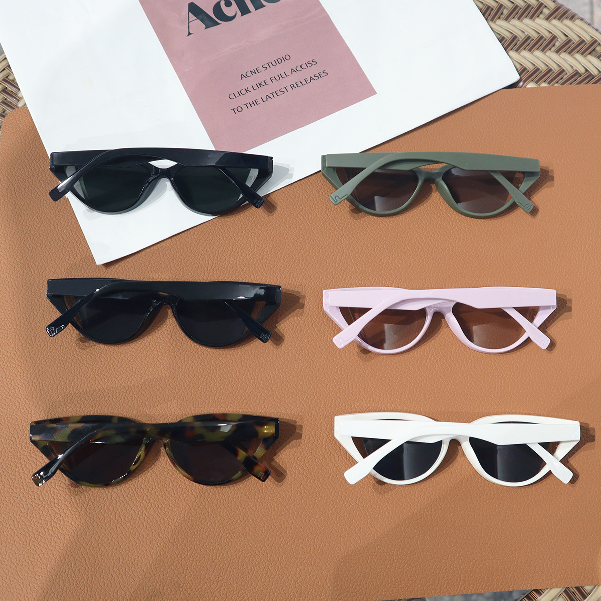 Nuevas gafas de sol de comercio exterior retro ojo de gato color caramelo marca de moda gafas de sol transfronterizas europeas y americanas personalizadas por los fabricantes