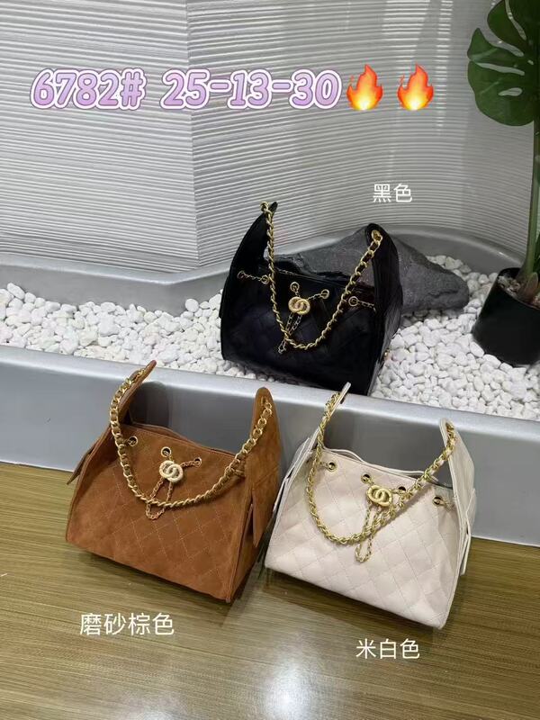 hobo包高级感菱格小香风水桶包链条抽带包中古单肩腋下包通勤女包|undefined