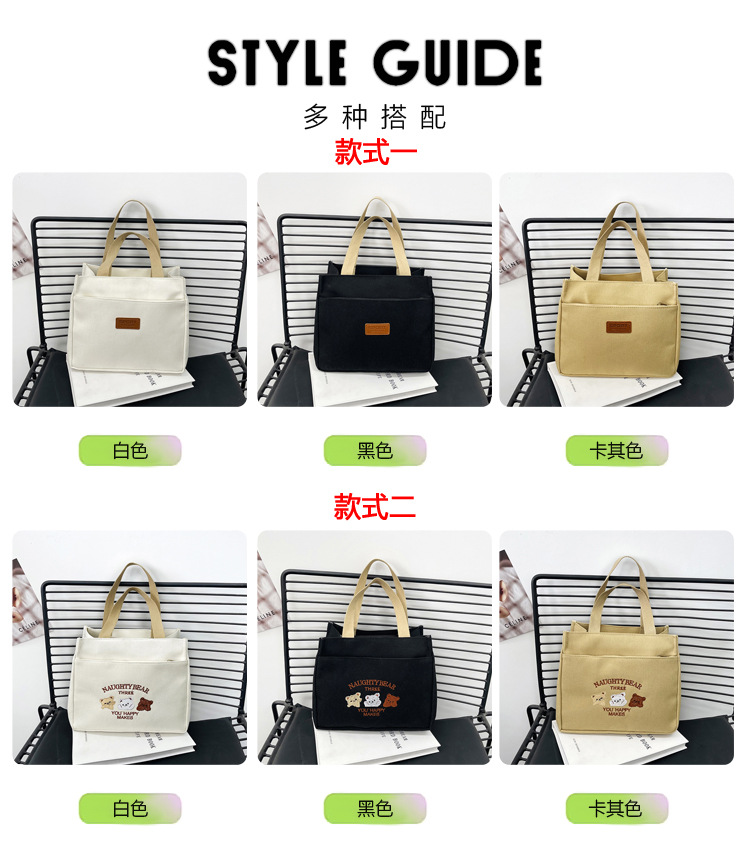 New wholesale fashionable and high-quality canvas handbag, simple and portable, easy to carry for going out, versatile lunch box and bento bag Application Scenario