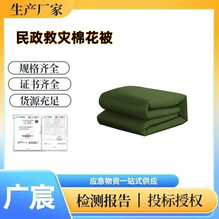 Civil Affairs Disaster Relief Cotton Quilt Thickened Hot Melt Cotton Quilt Hotel Construction Site Student Dormitory Removable and Washable Quilt