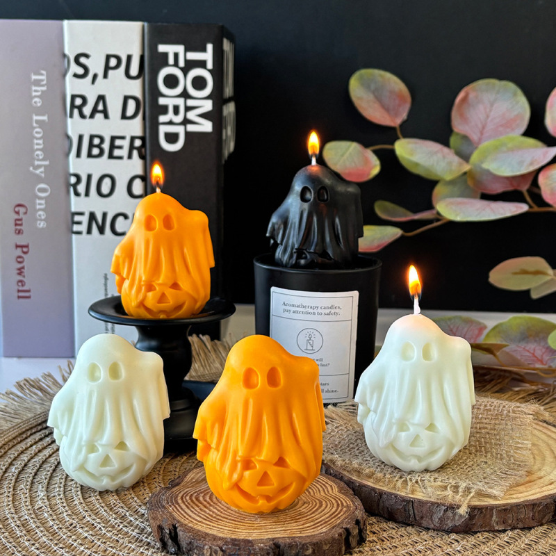 ハロウィーン幽霊香薫ろうそく手作り創意家庭装飾置物祝日プレゼントお土産カボチャろうそく|undefined
