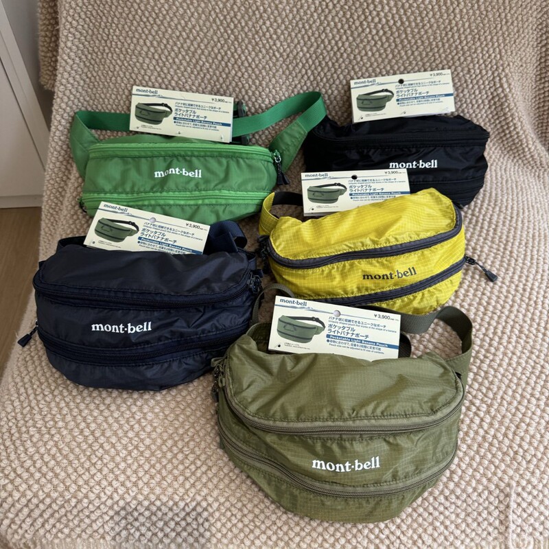Japanese-Style Mont-Bell Lightweight Nylon Waterproof Waist Bag Outdoor Sports Cycling Crossbody Bag Personalized Color-Blocking Chest Bag