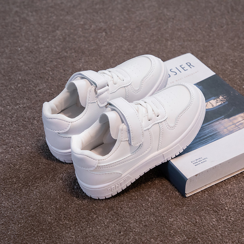 Zapatos blancos para niños zapatillas de deporte transpirables para niñas 2023 Primavera y otoño nuevos zapatos blancos para niños medianos y grandes image 6