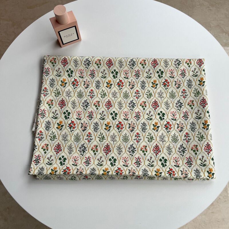 Cotton 40 digital printed fabric Korean INS stitching plaid small floral women's clothing children's clothing home clothing material