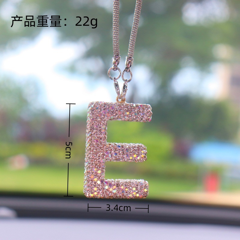 Cross-Border Amazon Clay Full Diamond Love Bear Car Pendant Car Interior Pendant High-End Letter Car Pendant for Women