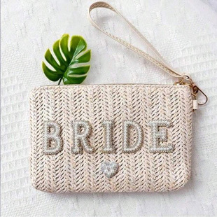 M 71665 Straw Flip Tassel Clutch �����w���K���ð��羳