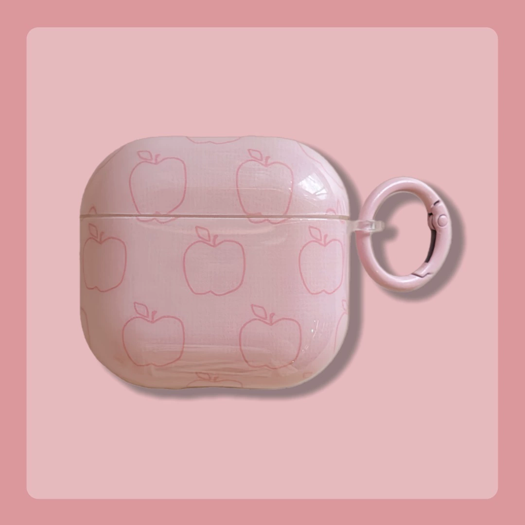 Защитный IMD чехол ТПУ для AirPods (Apple) — глянцевый с подвесом, снежинки и узоры