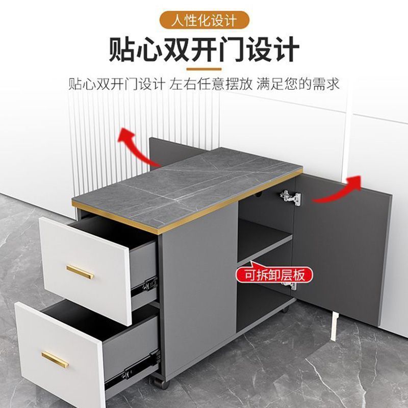 Gabinete lateral de sofá de sala de estar, pequeño tablero de té lateral de lujo, armario de almacenamiento multifuncional de mesa