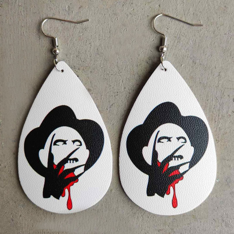 1 Pair Gothic Ghost Pu Leather Earrings display picture 3