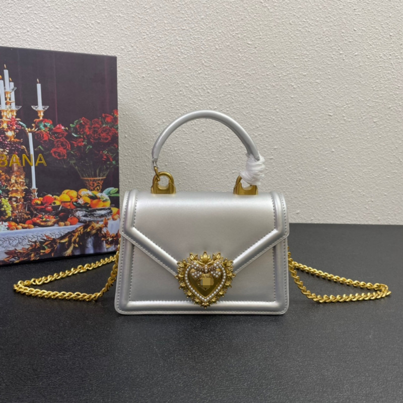 D&G New Fashion Women's Bag, First-Layer Cowhide Cross-Body Chain Bag, Pearl Bag