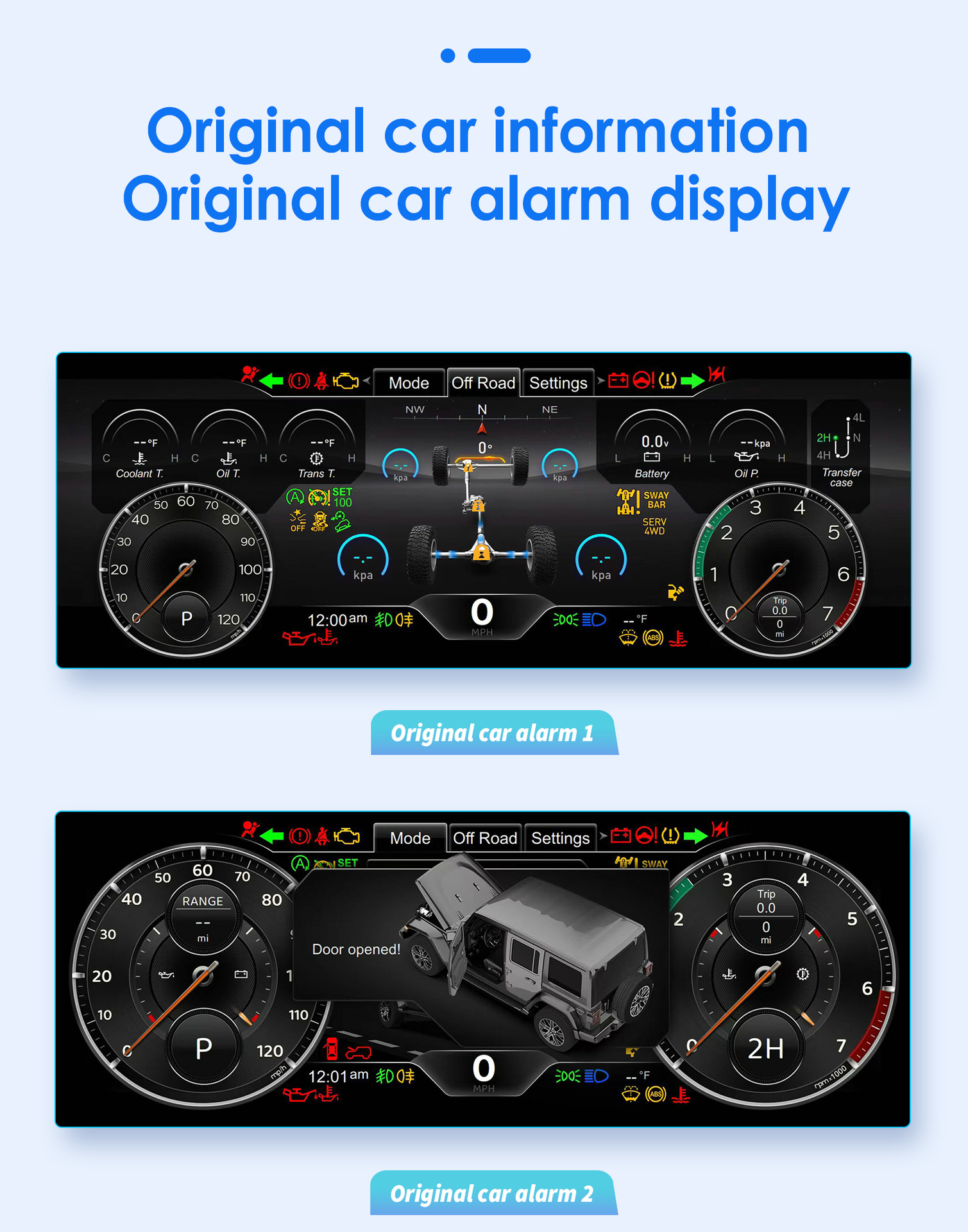12.3inch Suitable for 11-18 Jeep Wrangler car LCD dashboard speed, mileage, and fuel gauge modification