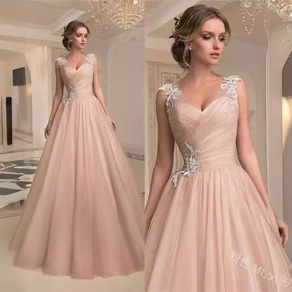 Women's Wedding Bridesmaid Dress, Fashionable and Sexy Elegant, V Neck Tube Top, Mesh Design, Slim Fit, Banquet Toast Dress