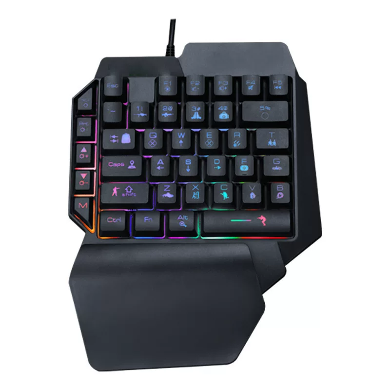 Проводной USB однорукий игровой контроллер для еды куриных спинок подсветка клавиатура периферийные устройства PUBG миссия куриная клавиатура League of Legends LOL